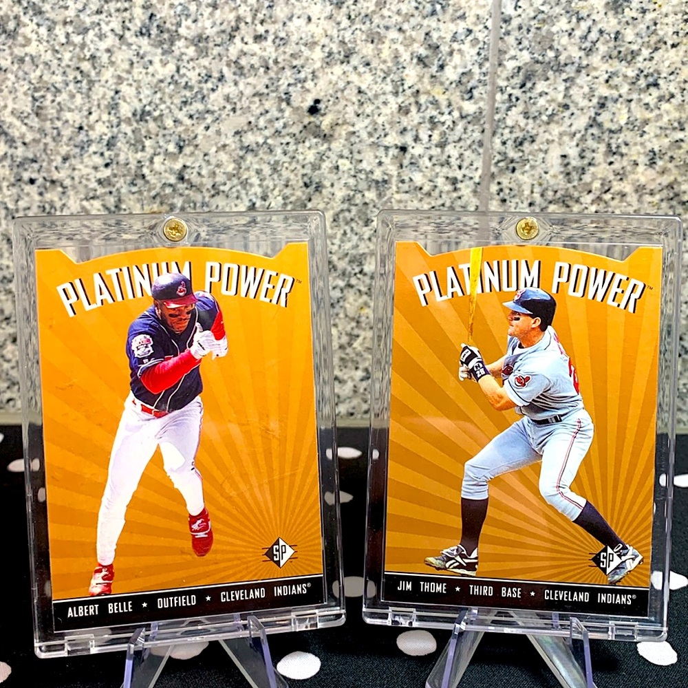 Jim Thome & Albert Belle Cleveland Guardians Indians HOF Legends With Cases!!